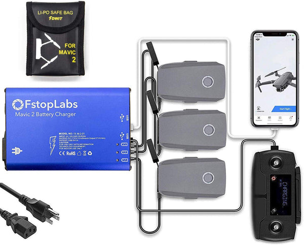DJI Mavic 2 Pro + 予備バッテリー2pcs + 充電ハブ 5 in 1 Mavic 2 Battery Charger, Charge 3 Batteries + 2 USB Ports