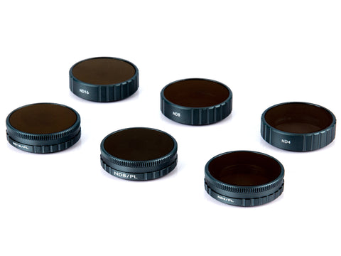 DJI OSMO Action Camera Lens Filter Set, (6 Pack) ND4, ND8, ND16, ND4/CPL, ND8/CPL, ND16/CPL, Waterproof - F/Stop Labs