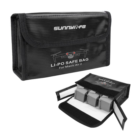 Mavic Air 2 Drone Battery LiPo Safe Bag Protective Storage Bag for 3 Batteries
