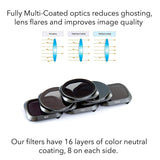 Lens Filters for DJI Mavic 2 Pro Camera Lens Set (6 Pack) ND4, ND8, ND16, ND4/CPL, ND8/CPL, ND16/CPL - F/Stop Labs