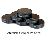 DJI OSMO Action Camera Lens Filter Set, (6 Pack) ND4, ND8, ND16, ND4/CPL, ND8/CPL, ND16/CPL, Waterproof - F/Stop Labs