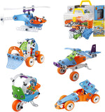 CloverCat STEM Toys Kit 5 in 1 Educational Construction Engineering Building Blocks Toys